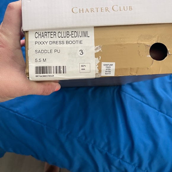 NIB Charter Club Tan Ankle Boots with Gold Buckle - Picture 7 of 7